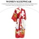 thumbnail image 2 of KAKOWELY Albornoz tipo kimono largo para dormir, bata de baño de seda artificial, cárdigan, camisón, 2 of 5