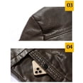 thumbnail image 5 of Abrigo de cuero vintage para hombre Chaqueta larga de cuero sintético para hombre Abrigo de PU de invierno con cuello de piel Gabardina gruesa Chaqueta de invierno Abrigo de hombre con, 5 of 5