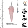 thumbnail image 2 of YATSKIA 6 Facet Hexagonal Crystal Point Rose Quartz Pendulum for Reiki Crystals Divination, Dowsing, Spiritual Gemstone Chakra Balancing. Positive Energy - Scrying Natural Healing Stones, 2 of 8