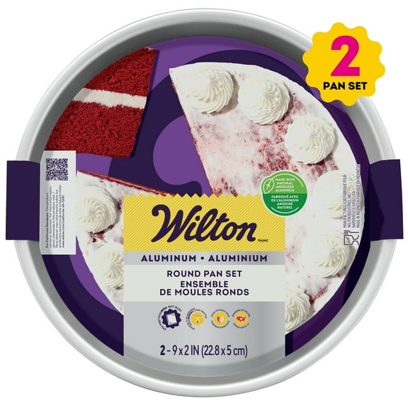 Wilton Aluminum 9-Inch Round Cake Pans 2-Piece Layer Cake Set, Packaging May Vary