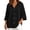 Black, variant on Women's Hooded Sweater Coat Lightweight Soft Button Down 3/4 Dolman Sleeve Cardigan Jacket Loose Casual Solid Color Fall Winter Outerwear XXL