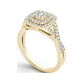 thumbnail image 2 of 1/2 Carat T.W. Diamond 10kt Yellow Gold Cushion-Shape Double Halo Engagement Ring, 2 of 5