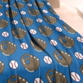thumbnail image 3 of Blue Baseball Gloves and Balls Pattern Blanket,Comfortable Soft Flannel Throw Blanket,All Season,Warm Lightweight Blankets for Sofa Bed Couch Living Room Chair,40"x50", 3 of 4