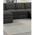 thumbnail image 4 of Mink Morgan Fabric Plush Cushion Couch 6pc Modular Sectional Set 2x Corner Wedge 2x Armless Chairs 2x Ottoman Living Room, 4 of 9