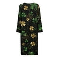 thumbnail image 4 of Yuyamidu Green Leaf Robes for Women Casual Loungewear Fashion Bathrobe Sleepwear St. Patrick's Day Mid-Length Night Robe Size 4XL Comfy Long Sleeves Kimono Robe for Spring Summer Fall, 4 of 7