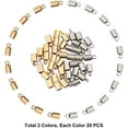 thumbnail image 4 of 40pcs 2 Colors Column Cord Ends Stainless Steel End Caps Tube Leather Cord Ends Golden & Stainless Steel Color Cord Terminators for DIY Necklaces Bracelets Jewelry Making, 4 of 9