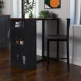 thumbnail image 2 of DHP 3-Piece Counter Height Dining Set with Storage, Walnut/Black, 2 of 17