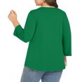 thumbnail image 3 of SNKSDGM Women's Plus Women's Tops Short Sleeve Fitted Shirts for Women Long Sleeve Loose Plus Size Solid Color Women's 3/4 Sleeve T Shirt Casual Stylish Top for Everyday Wear Xxxl, 3 of 4