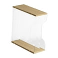 thumbnail image 2 of Yinanstore Vinyl Record Holder Stand Organizer Home Decor Table Elegant Display Stand Storage Rack for files Albums Documents Newspapers Wood Color 2 Grid, 2 of 8