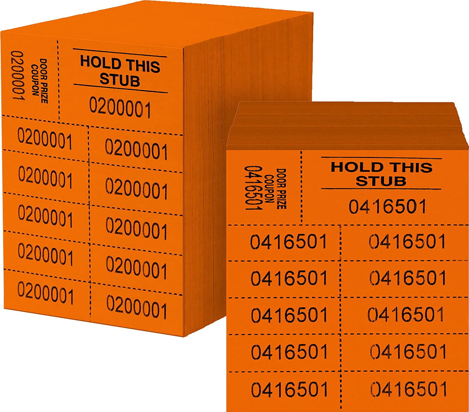 Auction Tickets - 1000 Sheets - 10 Numbers per Sheet (Orange)