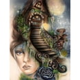 thumbnail image 3 of Moonlit Manor 19x24 Black Modern Framed Museum Art Print Titled - Sheena Pike Art And Illustration, 3 of 5