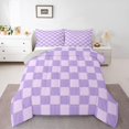 thumbnail image 3 of Homewish Dreamy Purple Buffalo Full Size Comforter Sets, Modern Fashion Abstract Stripe Bedding Comforter Set, Teens Kids Adult Reversible Bedding Sets, Super Cozy Room Decor, 3-Piece, 3 of 8