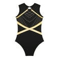 thumbnail image 5 of CHICTRY Kids Girls Shiny Sleeveless Gymnastics Leotard Ballet Dance Unitard Ice Skating Jumpsuits Black 16, 5 of 7