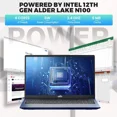 thumbnail image 3 of 15.6'' Slim Laptop Computer Windows 11 with Intel N100 Processor, 8GB RAM 256 SSD, FHD IPS (1920x1080), Metal Shell, Wi-Fi 6, BT5.2, Fingerprint, Backlit keyboard, 2 Years Warranty (Blue), 3 of 7