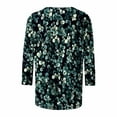 thumbnail image 4 of CYMMPU Spring Tops Crew Neck 3/4 Sleeve Loose Fit Blouses for Women Dressy Casual Tunic Tops Summer Fashion Shirts Floral Printed Lightweight Basic T-Shirts Multicolor XXXL, 4 of 5