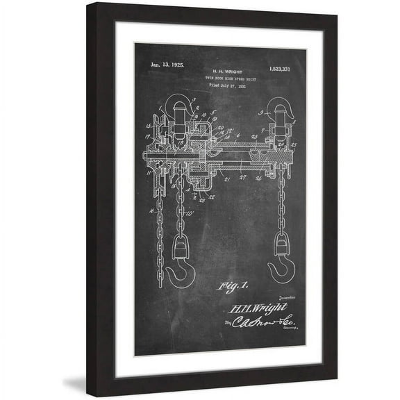 "Hoist 1921 Chalk" Framed Painting Art Print