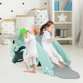 thumbnail image 4 of Gymax 3-in-1 Kids Slide Rocking Horse Set Convertible Toddler Slide w/ Basketball Hoop Green, 4 of 10