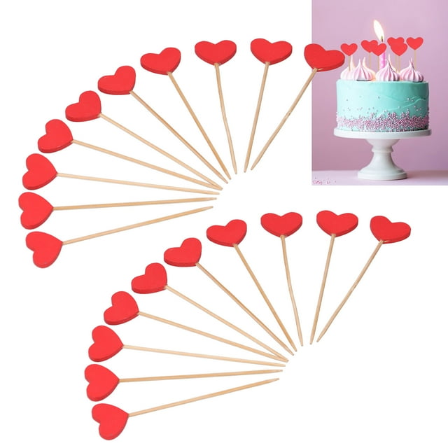 Poplar Sticks, Durability Innovative Heart Toothpicks for Birthday Parties for Weddings