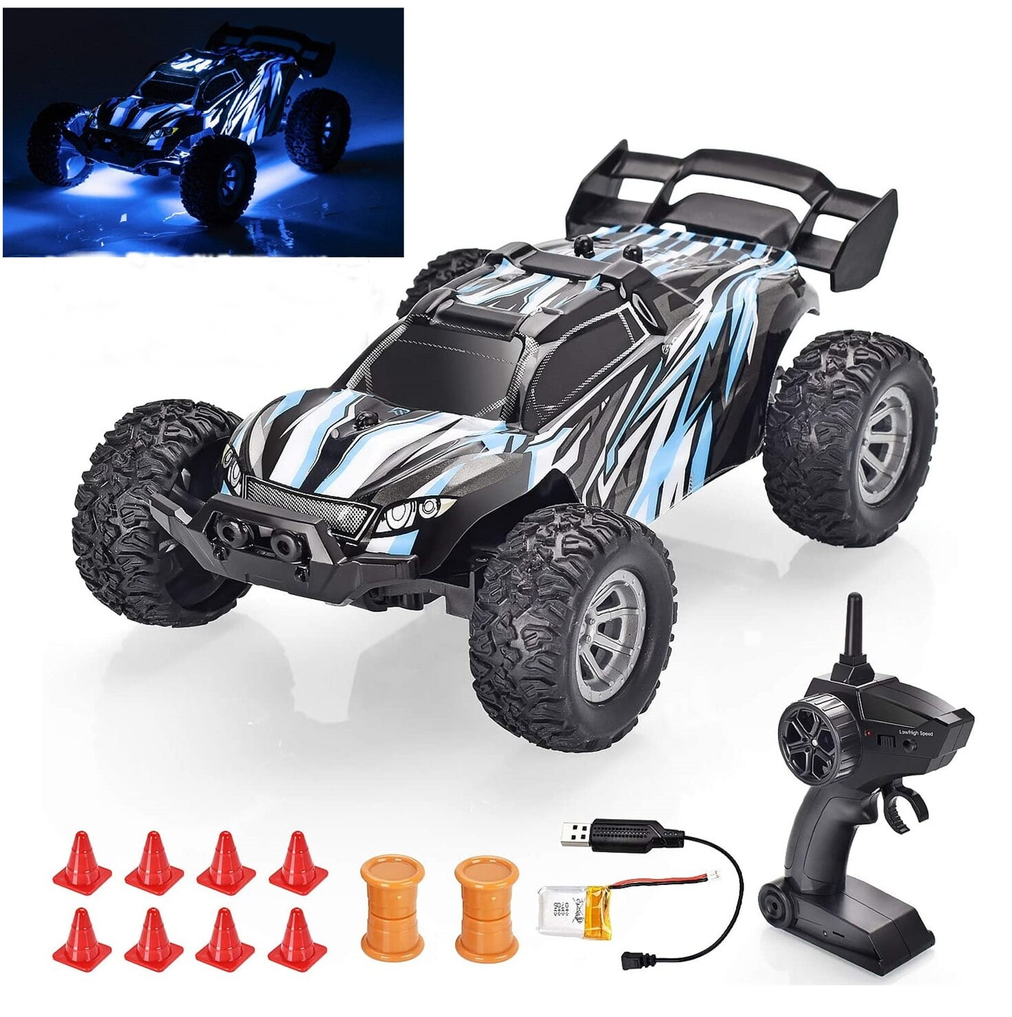 5" Mini RC Car Remote Control Rechargeable XMAS Toy Gift Black Silver MC10-03 