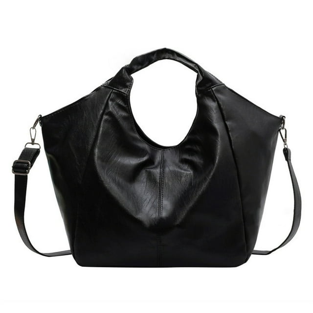 Women Chic Hobo Bag Large Capacity Adjustable Strap Versatile Bag (White)