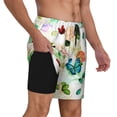 thumbnail image 2 of Sigee Floral Vintage Print Mens Swim Trunks with Compression Liner Quick Dry Swim Stretch Beach Shorts with Pockets,S-3XL, 2 of 7