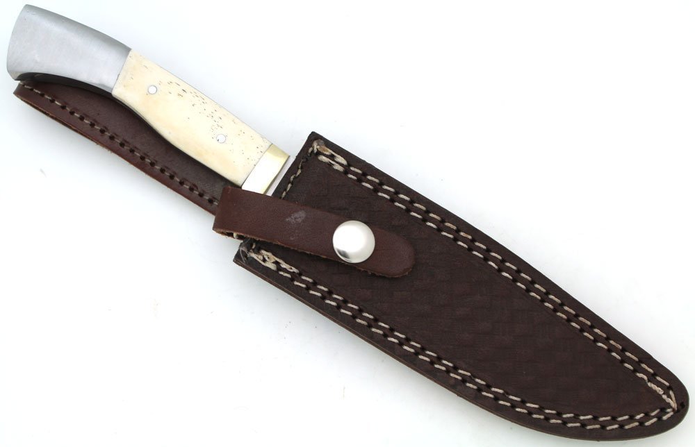 Wild Turkey Handmade Real Bone Handle Full Tang Fixed Blade Hunting Knife