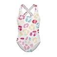 thumbnail image 4 of Uorisanigo Kids One Piece Swimsuit Girls Cute Colorful Leopard Print with Crossback Straps Swimming Lessons Swimwear Polyester and Spandex Bathing Suit, Size 7-8, 4 of 7