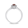 thumbnail image 3 of 1/4 Carat (Ctw) Garnet Halo Drop Ring in Sterling Silver with Diamonds for Women, 3 of 6