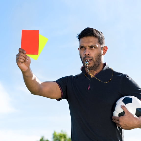 4 Sets Football Referee Cards Kit with Yellow and Red Cards, Multi-Function Portable Soccer Officiating Equipment for Professionals