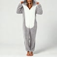 thumbnail image 2 of mgoYE Adult Onesie Pajamas for Women, Soft Womens Onesie Pajamas, Fuzzy Pajama Onesies for Women(Light Gray,L), 2 of 7