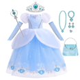 thumbnail image 1 of Vestido de Cenicienta de lujo para niñas de princesas de Disney, Vestido de noche de graduación de Halloween, disfraz de Cosplay, ropa para niños, trajes de fiesta de cumpleaños 3T (etiqueta 110) Gao Jinjia  LED, 1 of 2