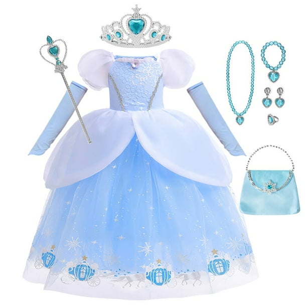 Vestido de Cenicienta de lujo para ninas de princesas de Disney Vestido de noche de graduacion de Halloween disfraz de Cosplay ropa para ninos