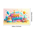 thumbnail image 2 of Colorful Cake Happy Birthday Banner Decoration Background Backdrop Party Supplies Photography Props Decorations Birthday Party Celebration, 2 of 3