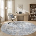 thumbnail image 2 of UERMEI 8ft Round Area Rug for Living Room, Washable Non-slip Soft Indoor Modern Abstract 8'x8' Round Rug for Bedroom Office Home Decor Carpet, Glacier Blue, 2 of 9