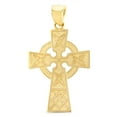 thumbnail image 2 of 14K Yellow Gold Celtic Cross Religious Charm Pendant with 1mm Box Chain Necklace - 16", 2 of 6