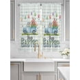 thumbnail image 2 of Easter Eggs Bathroom Window Curtain, Tulip Green Plaid Spring Bunny Butterfly Flower Light Filtering Coffee Kitchen Curtains, Bedroom Living Room Curtains 2 Panel 84"x63", 2 of 6