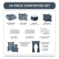 thumbnail image 6 of Regency Heights 24PCs Traditional Paisley Jacquard Comforter Set with Window Curtains,Room in a Bag,King,24 Pieces-Navy, 6 of 7