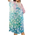 thumbnail image 2 of DISNIMO Scale Pearl Print Women's Summer Bikini Cover Ups Casual Fashion Kimono Bathing Suit Coverup Long Loose Open Front Beach Cover Up, 2 of 6
