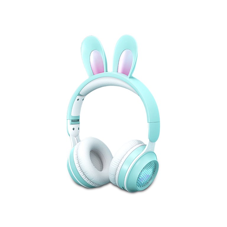 RGB Rabbit Ear Headsets Bluetooth Wireless LED Headphones For Children's  Gamer