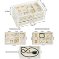 thumbnail image 2 of Acrylic Clear Jewelry Organizer Box 3 Drawers, Velvet Jewelry Storage, Earring Rings Necklaces Bracelets Storage Display Case Gift for Women, Girls, 2 of 9