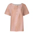 thumbnail image 3 of Dress Shirts for Women Button Down Henley Womens Tunic Tops with Pocket Short Sleeve Stripped Print Plus Size Blouse V Neck Summer Teen Clothes Y2K Khaki M, 3 of 5