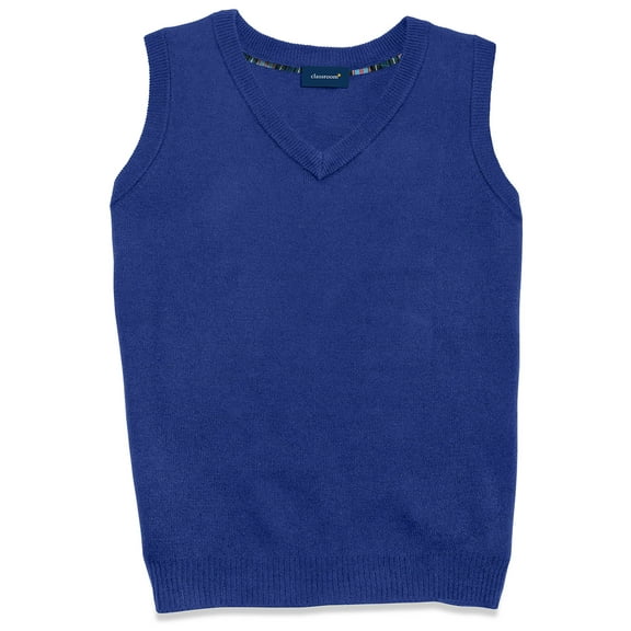 Classroom School Uniforms Adult V-Neck Sweater Vest 56914, XL, Royal