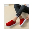 thumbnail image 6 of Daeful Women Sneakers Knit Upper Flats Rhinestone Casual Shoes Travel Fashion Mesh Slip On Sock Sneaker Red 4.5, 6 of 7