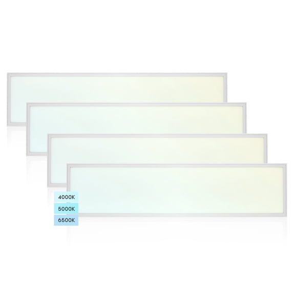Luxrite 1x4 FT LED Flat Panel Light 30/35/40W 3 Color Options Backlit Drop Ceiling Lights 3750/4375/5000 Lumens 4 Pack