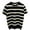Black, variant on Men's Striped Knit Short Sleeve T-Shirt - Crew Neck, Comfortable, Polyester, Multiple Sizes