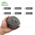 thumbnail image 2 of [48 PACK] Stainless Steel Sponges, Steel Wool Scrubber, Scrubbing Scouring Pad for Pots, Pans and Ovens Great for Kitchen, Bathroom, Outdoors by EcoQuality, 2 of 8