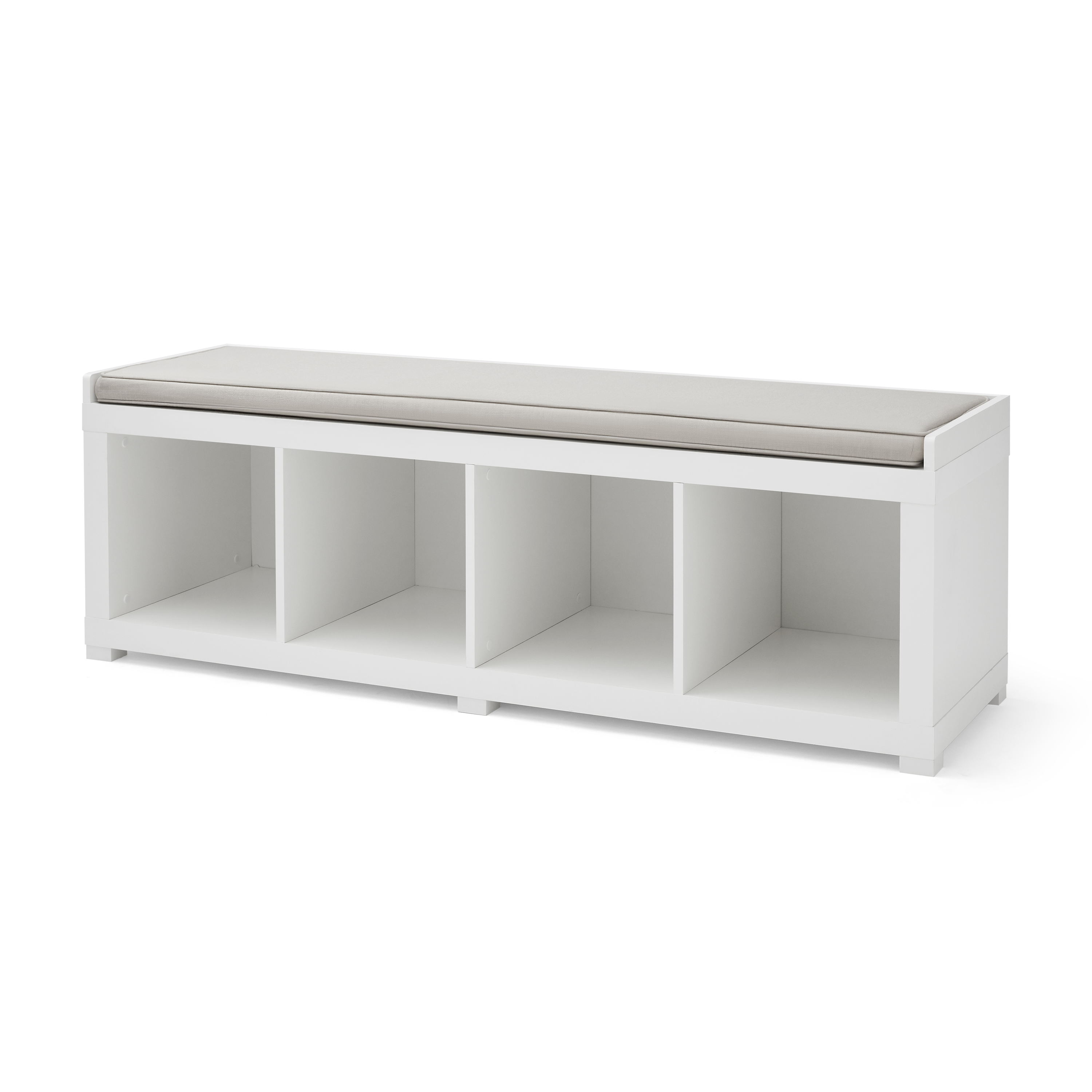 Better Homes & Gardens 4-Cube Shoe Storage Bench, White - image 2 of 6