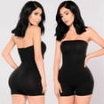 thumbnail image 3 of Womens Strapless Tube Solid Color Basic Bodycon Short Jumpsuit Romper Catsuit, 3 of 5