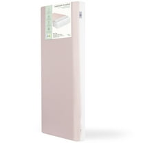 Evolur Pure Zen 2 in 1 Crib & Toddler Mattress, White and Pink, Greenguard Gold Certified