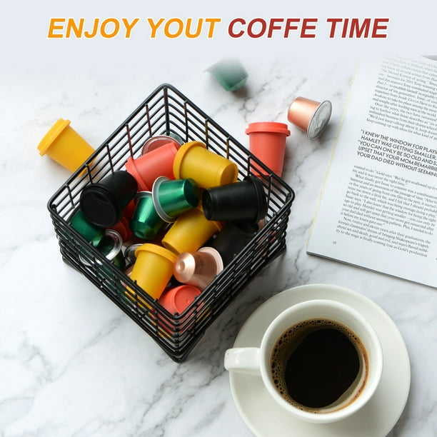 Unique Bargains 2pcs Coffee Pod Holder Metal K Cup Holder Coffee Pod Storage Basket for Kitchen Office and Cafe Black Walmart